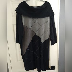 Lane Bryant sz 26/28 black/gray sweater dress